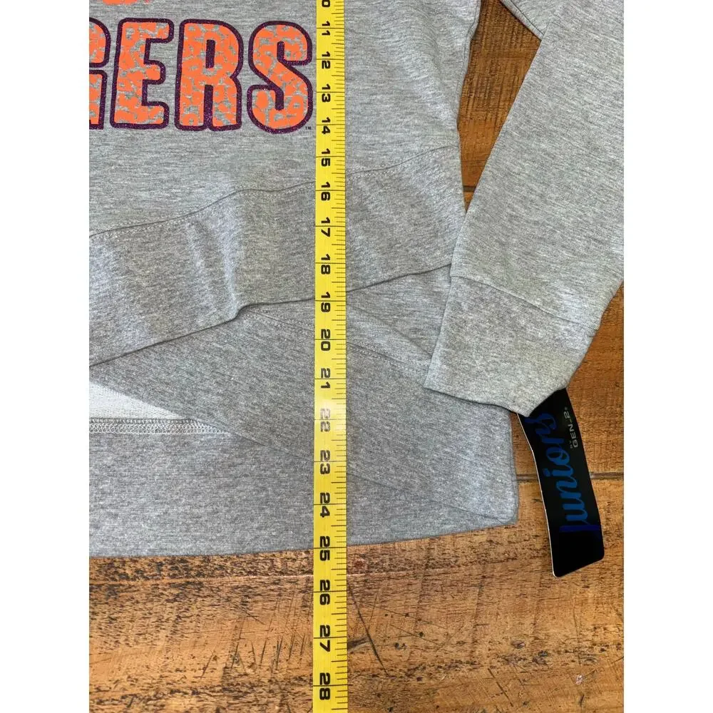 NWT Girls Clemson Tigers Collegiate Gray‎ Orange Purple Sparkle Hoodie Size XL